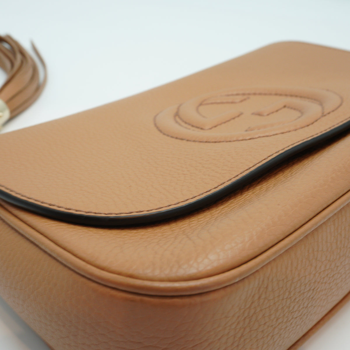Gucci Soho Chain Flap shoulder bag Camel Small GHW