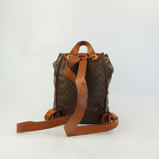 Celine Macadam Coated Canvas Backpack Brown Small GHW