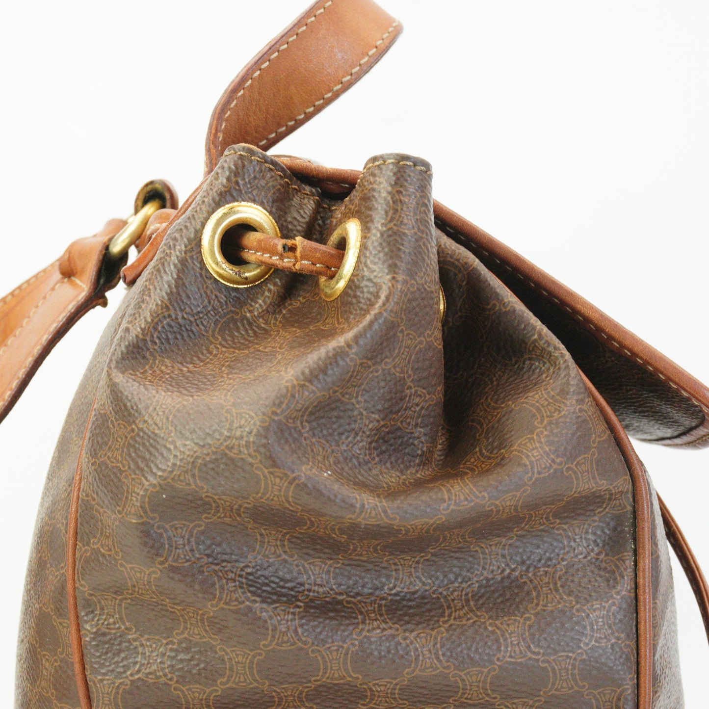 Celine Macadam Coated Canvas Backpack Brown Small GHW
