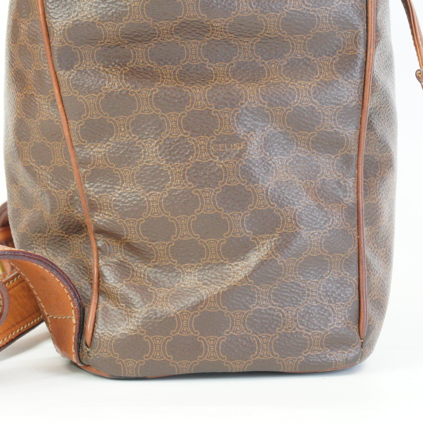 Celine Macadam Coated Canvas Backpack Brown Small GHW