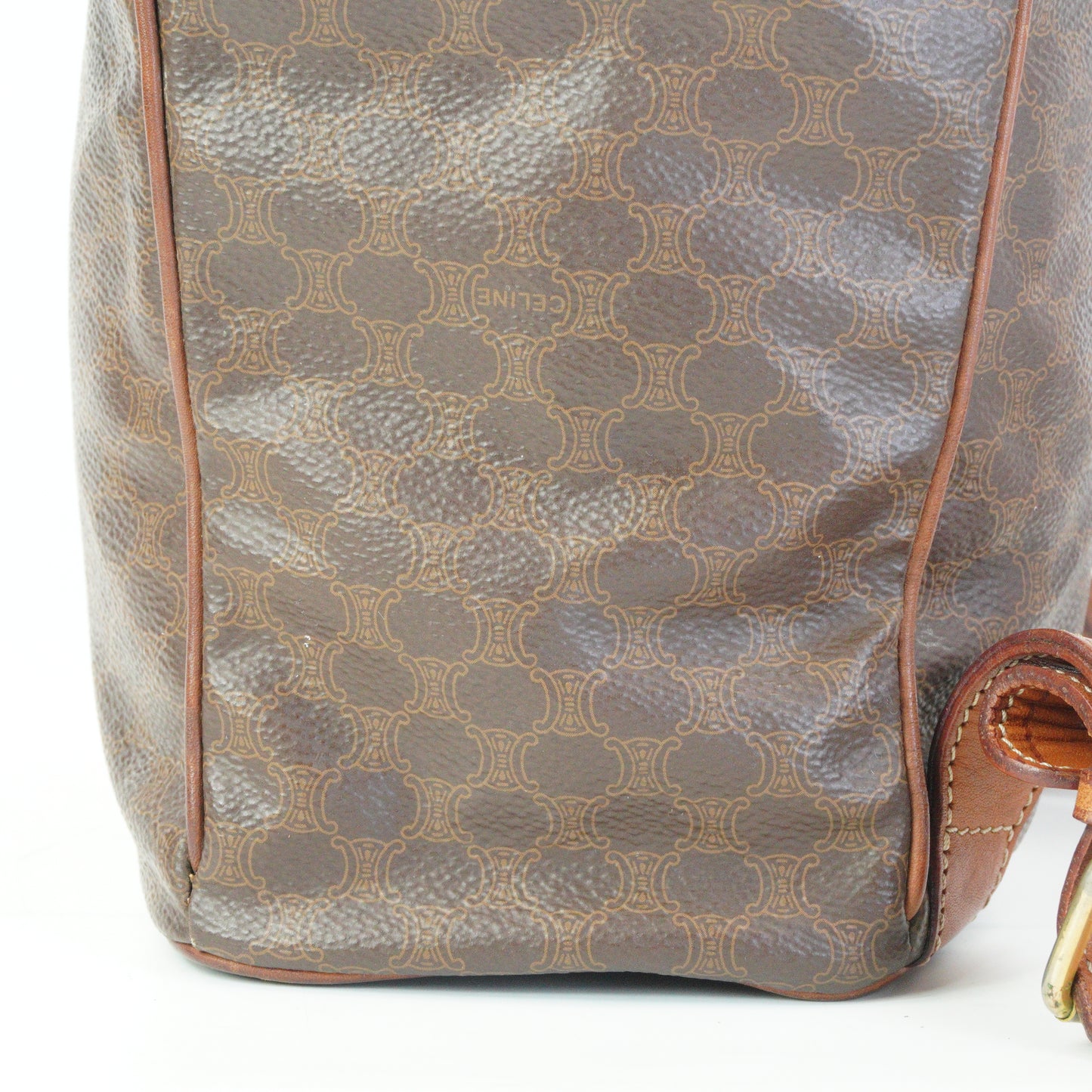 Celine Macadam Coated Canvas Backpack Brown Small GHW