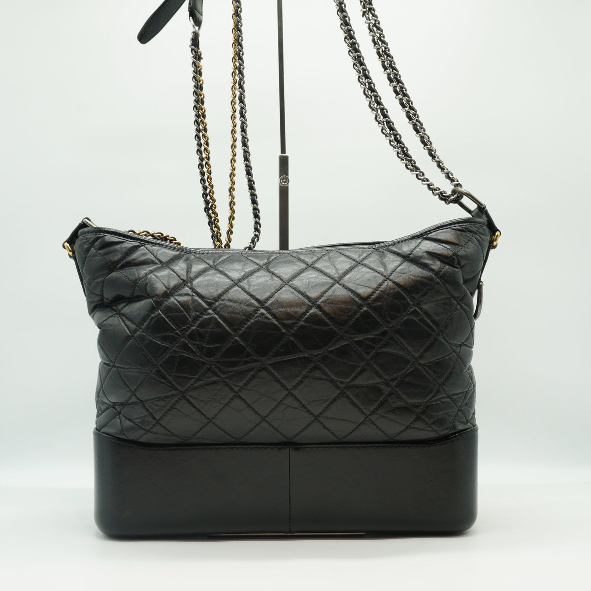 Chanel Gabrielle Medium Hobo Distressed Calfskin Black GSMHW