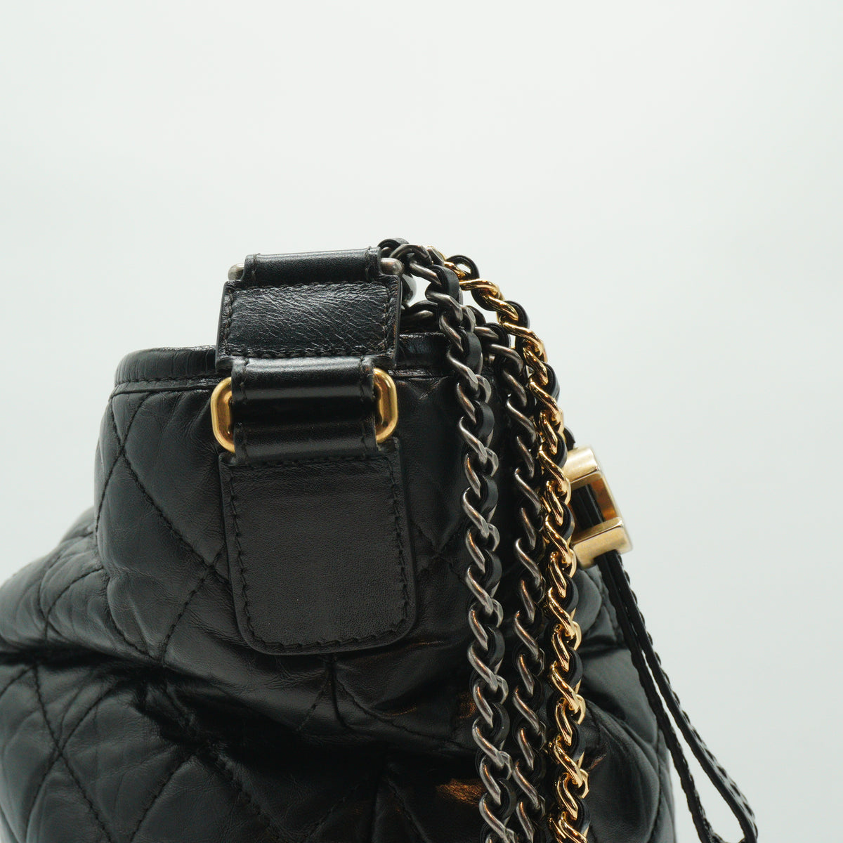 Chanel Gabrielle Medium Hobo Distressed Calfskin Black GSMHW