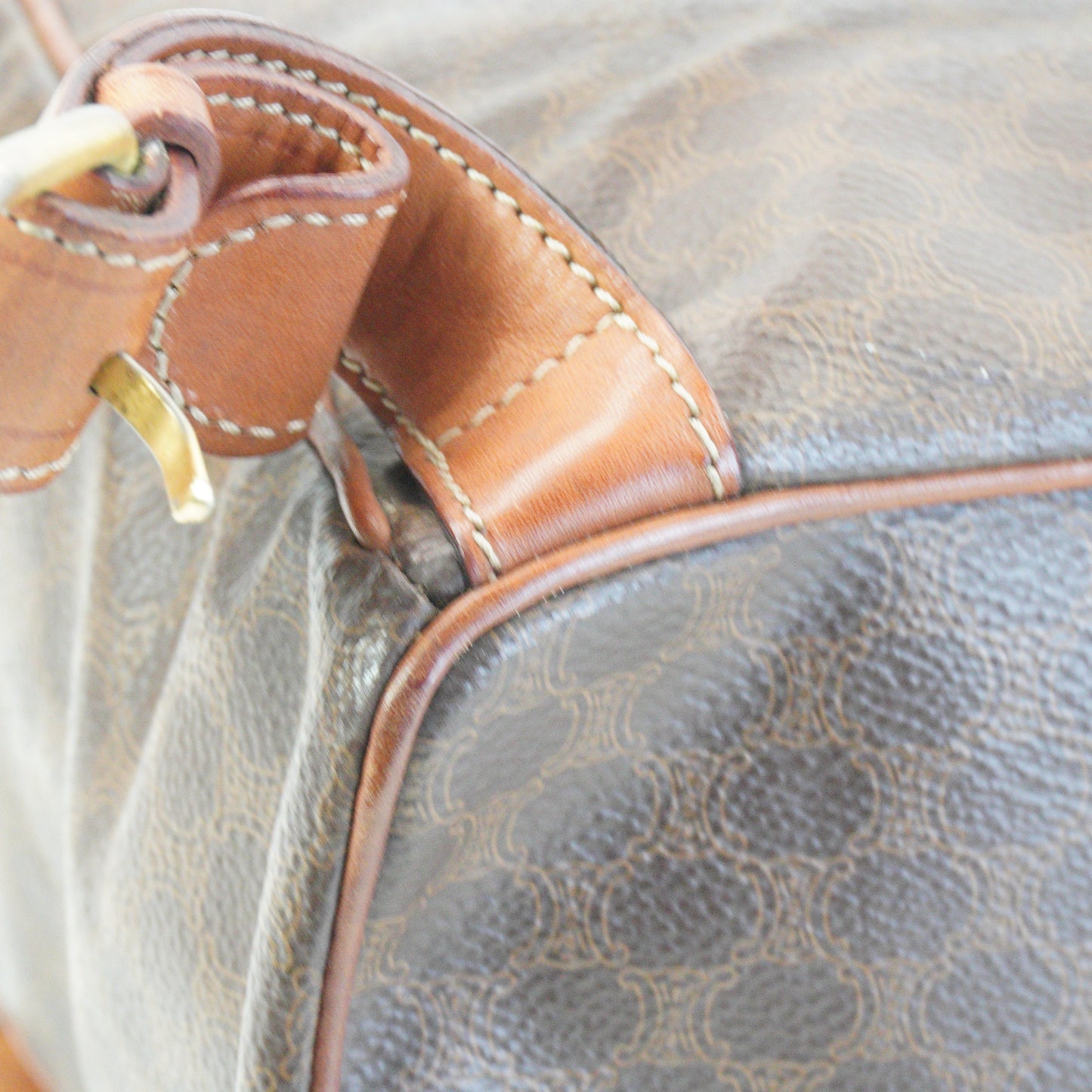 Celine Macadam Coated Canvas Backpack Brown Small GHW