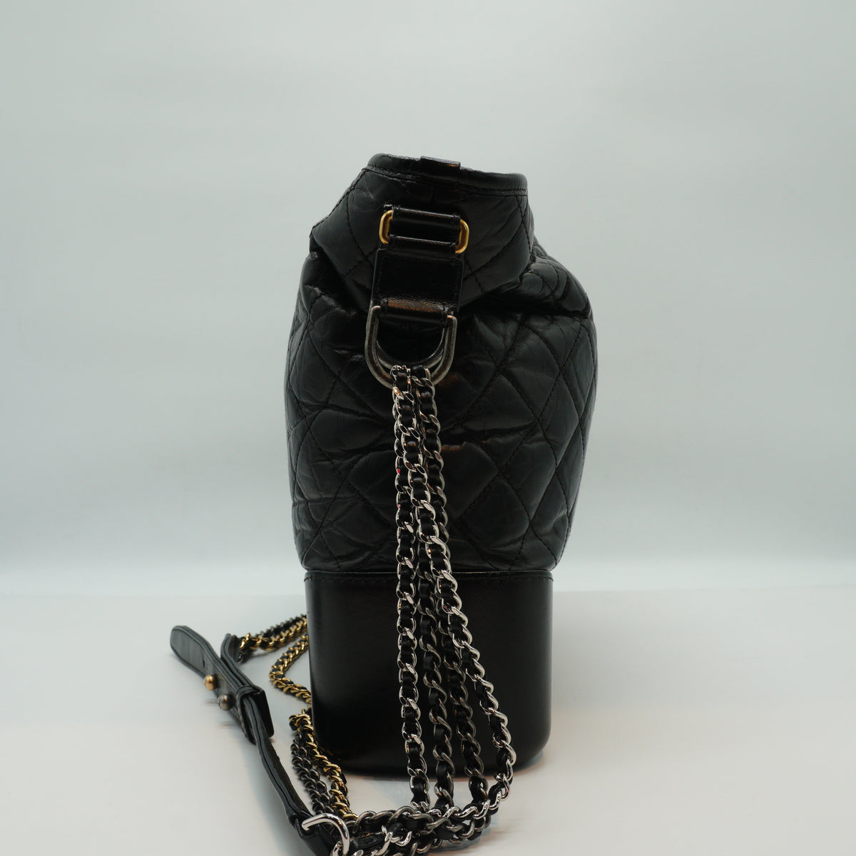 Chanel Gabrielle Medium Hobo Distressed Calfskin Black GSMHW
