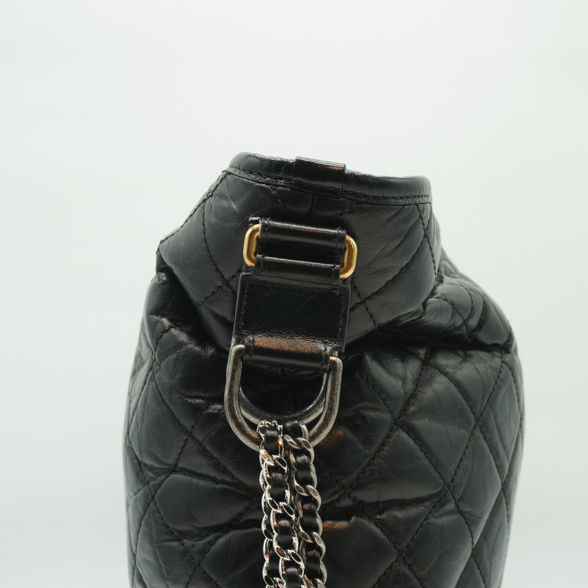 Chanel Gabrielle Medium Hobo Distressed Calfskin Black GSMHW