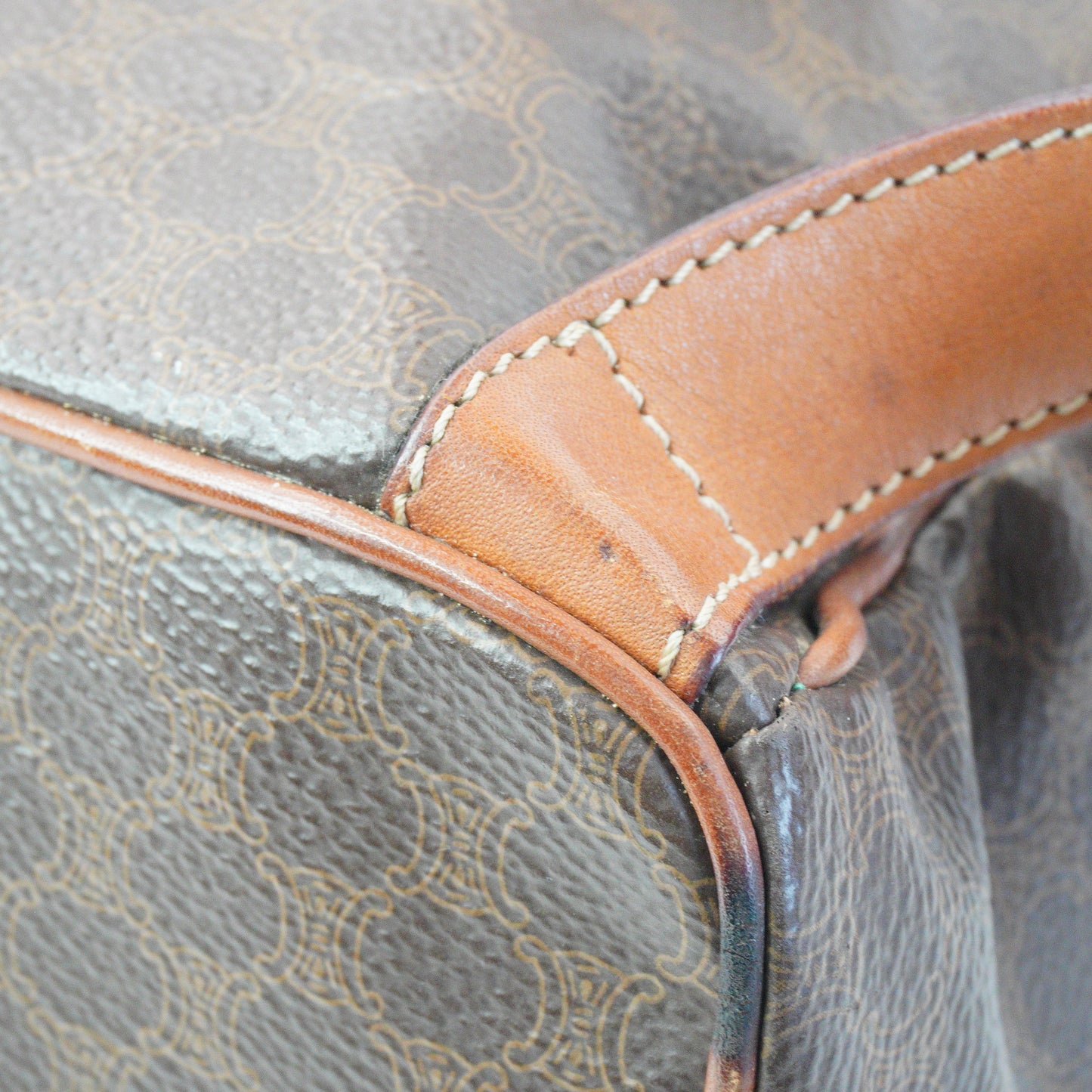 Celine Macadam Coated Canvas Backpack Brown Small GHW