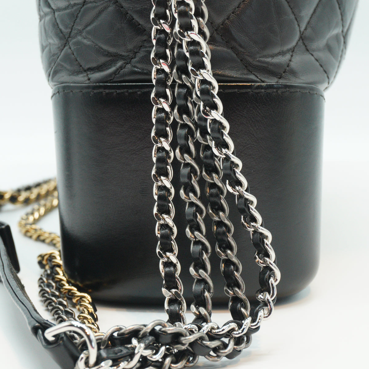 Chanel Gabrielle Medium Hobo Distressed Calfskin Black GSMHW