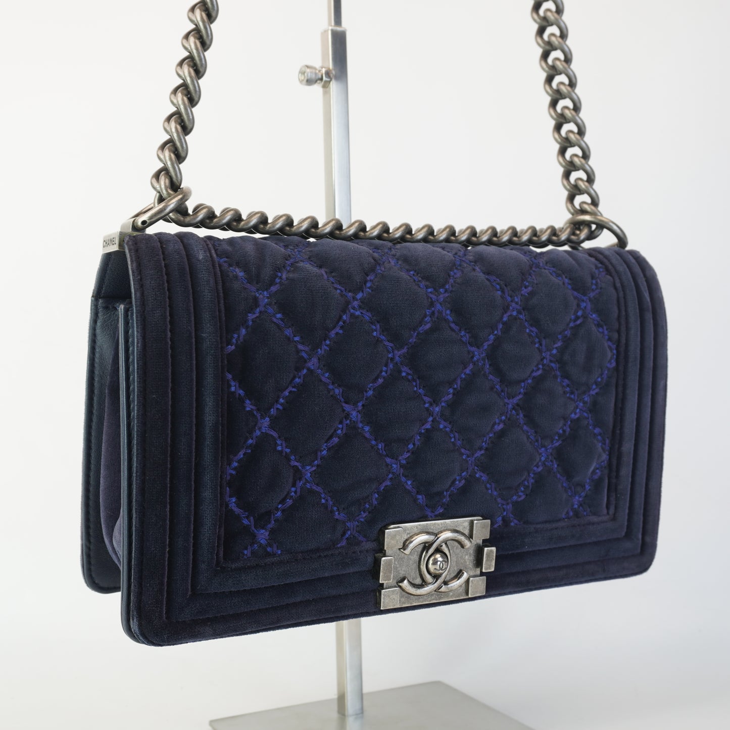Chanel Suede Boy Flap Bag Old Medium
