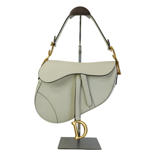 Dior Saddle Medium White GHW