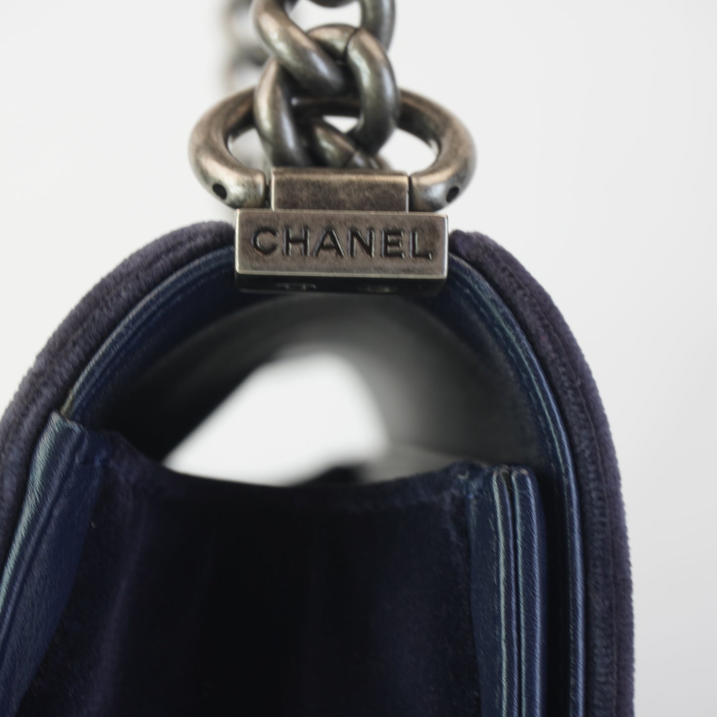 Chanel Suede Boy Flap Bag Old Medium