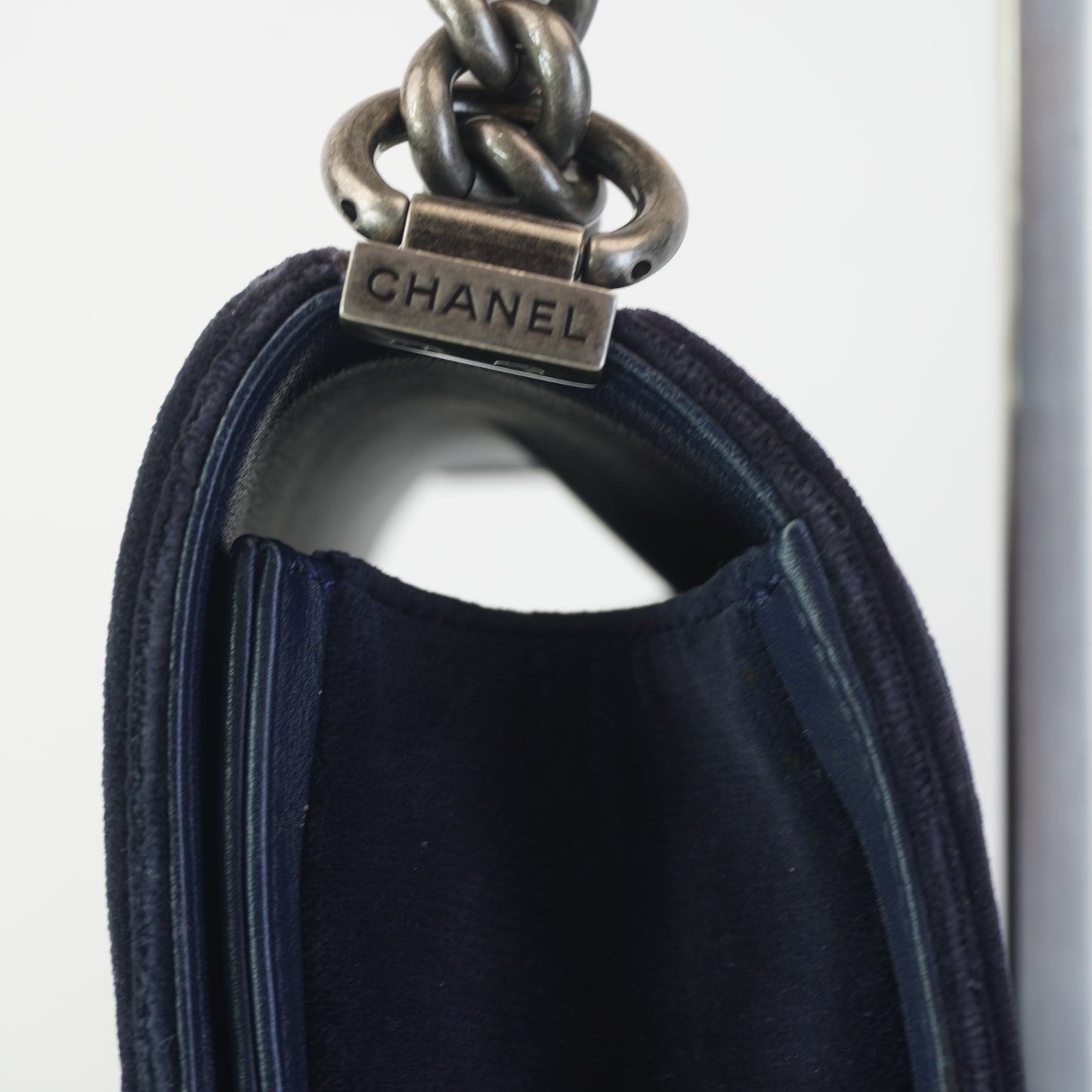 Chanel Suede Boy Flap Bag Old Medium