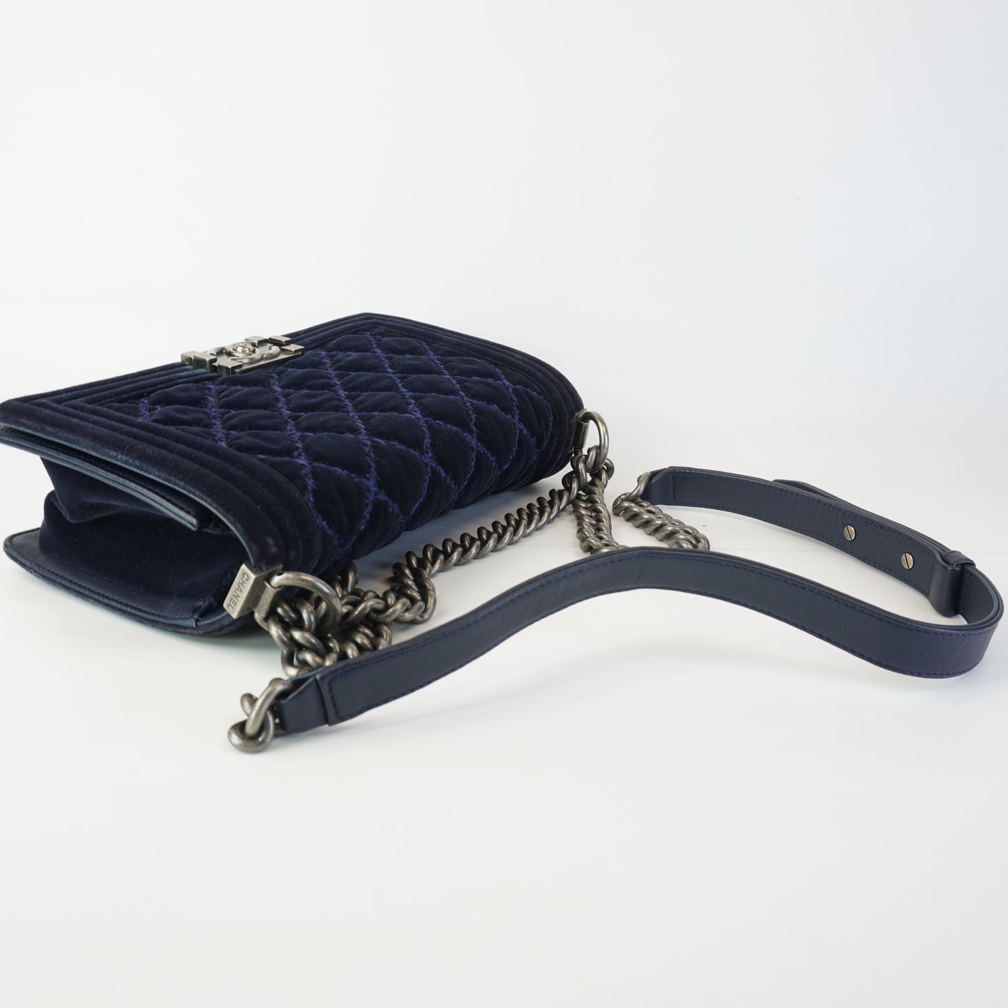 Chanel Suede Boy Flap Bag Old Medium