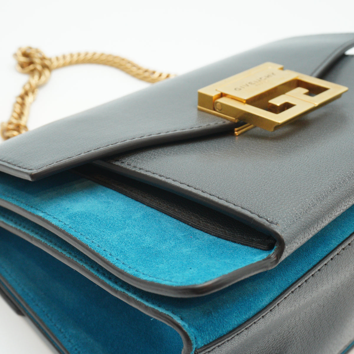 Givenchy GV3 Small Shoulder Bag Gray/Blue GHW