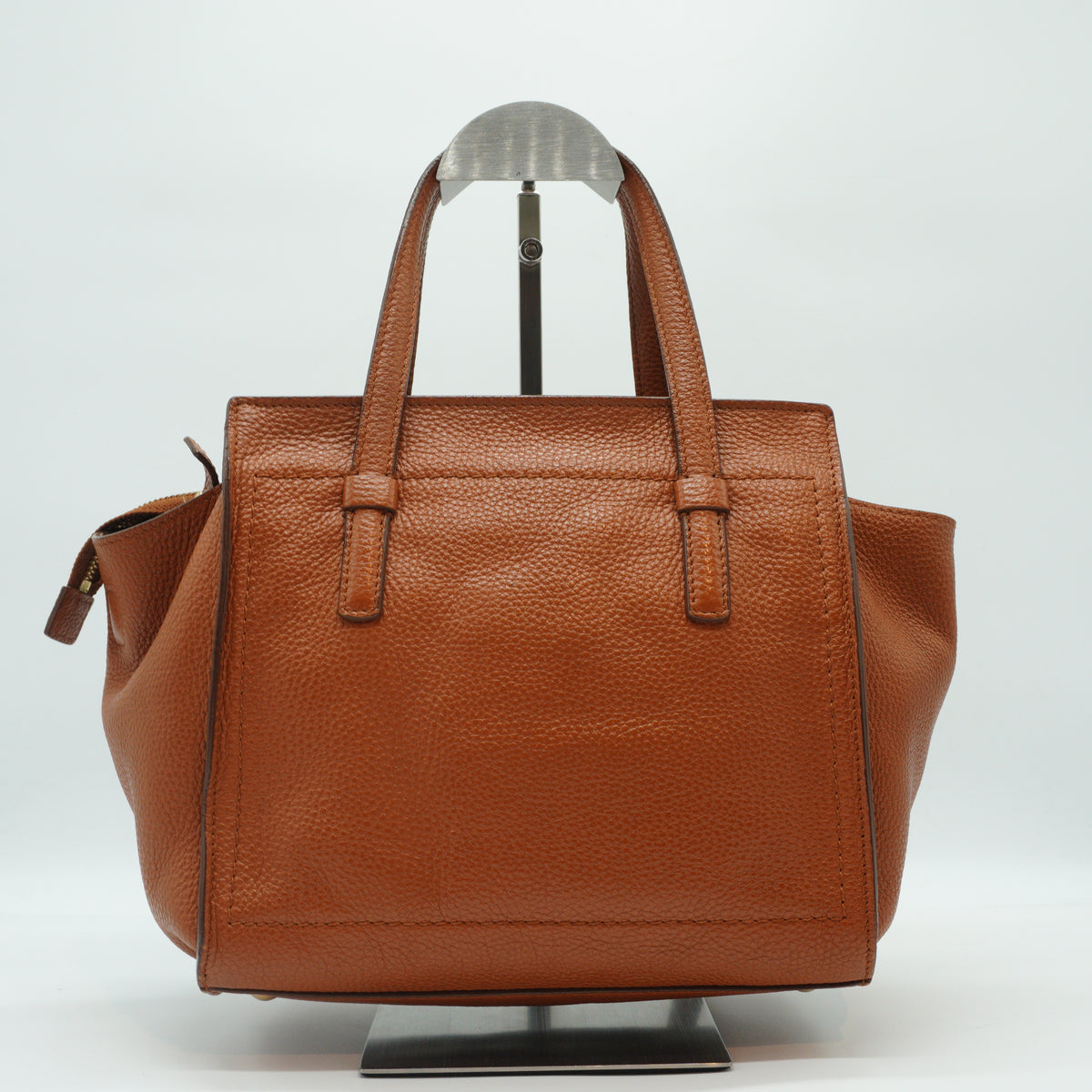 Salvatore Ferragamo Amy Small Pebbled leather tan tote bag GHW