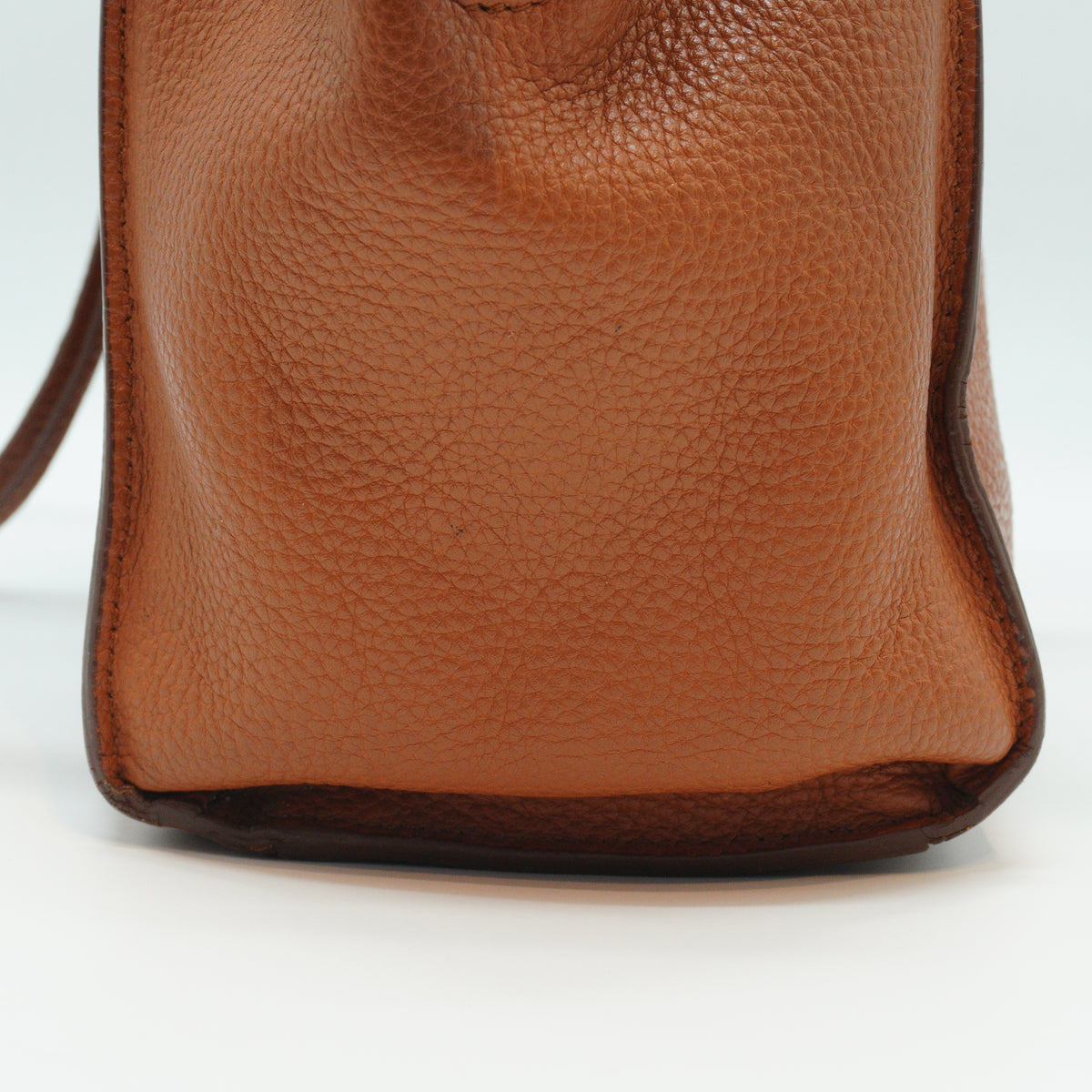 Salvatore Ferragamo Amy Small Pebbled leather tan tote bag GHW