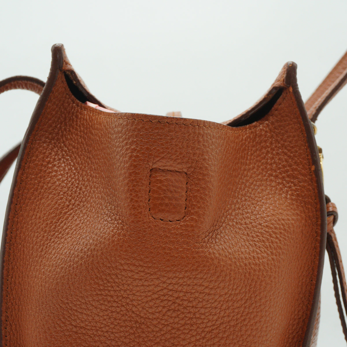 Salvatore Ferragamo Amy Small Pebbled leather tan tote bag GHW