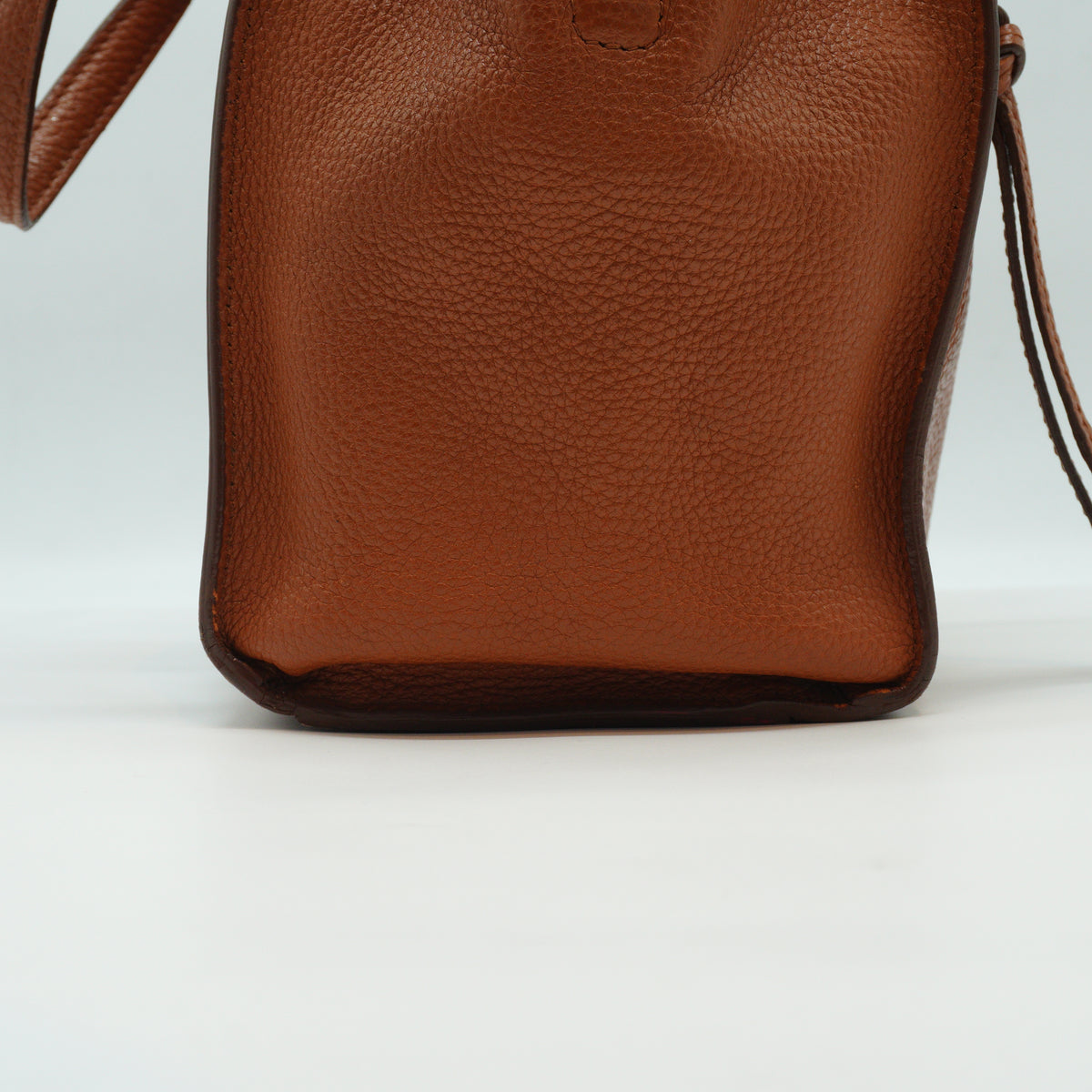 Salvatore Ferragamo Amy Small Pebbled leather tan tote bag GHW