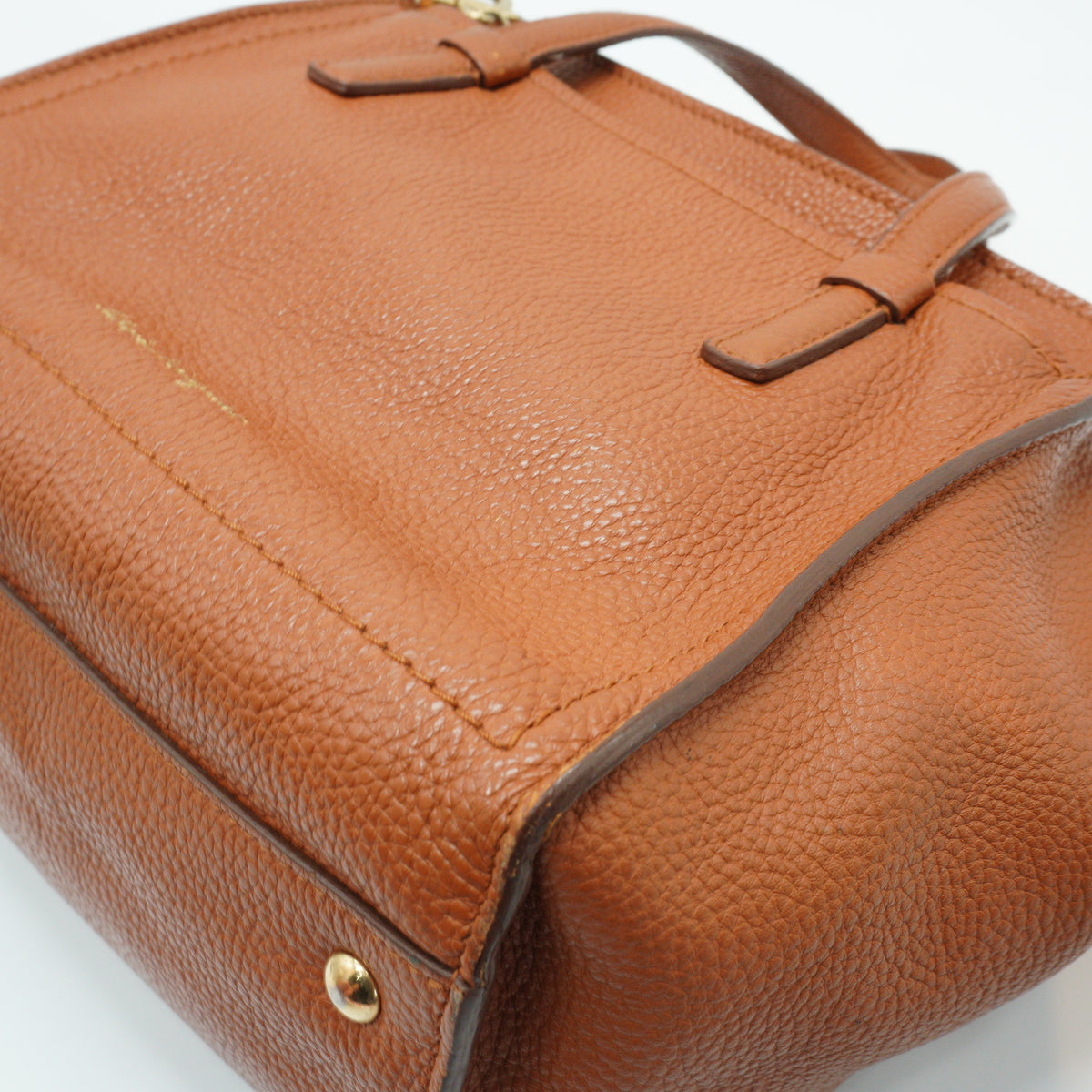 Salvatore Ferragamo Amy Small Pebbled leather tan tote bag GHW