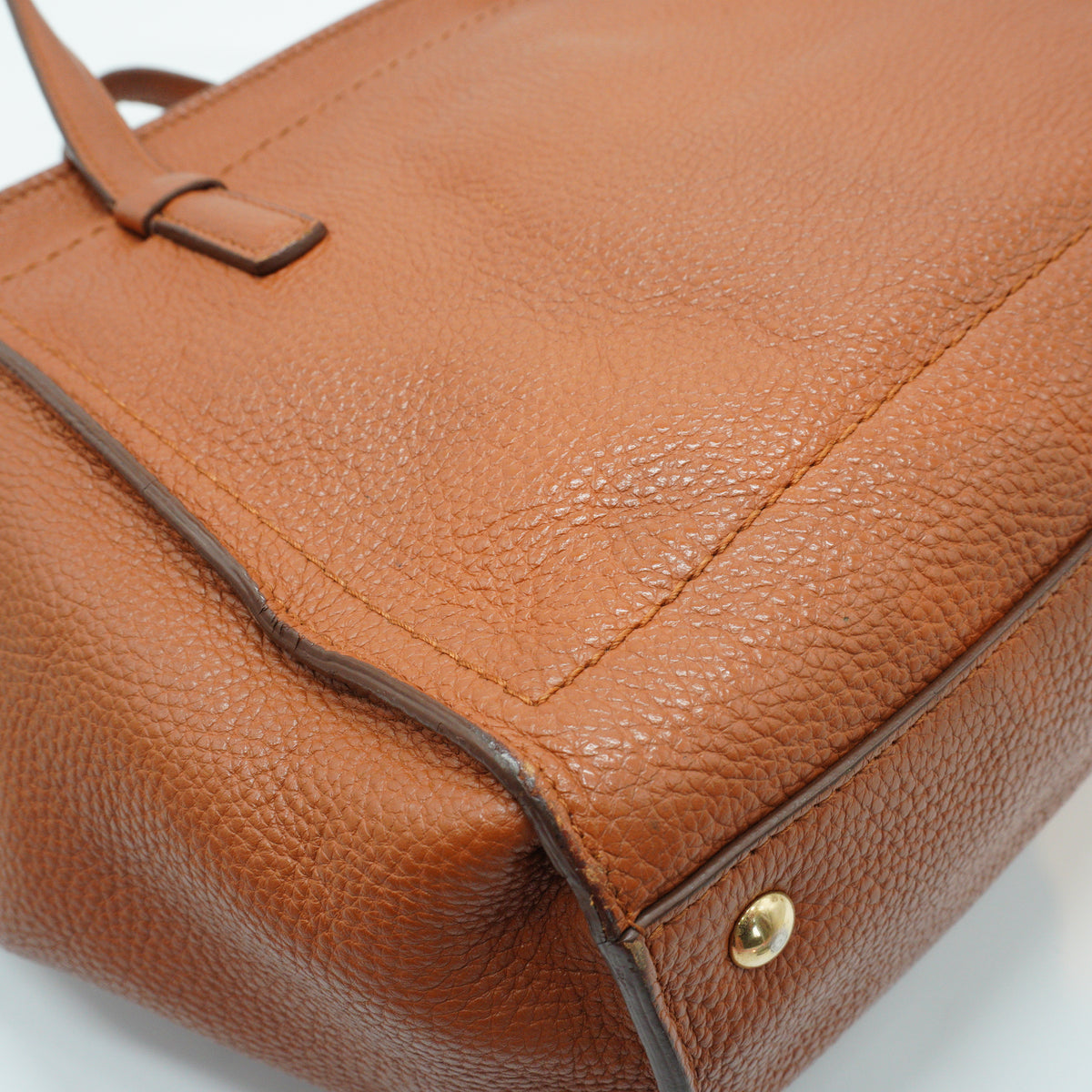Salvatore Ferragamo Amy Small Pebbled leather tan tote bag GHW