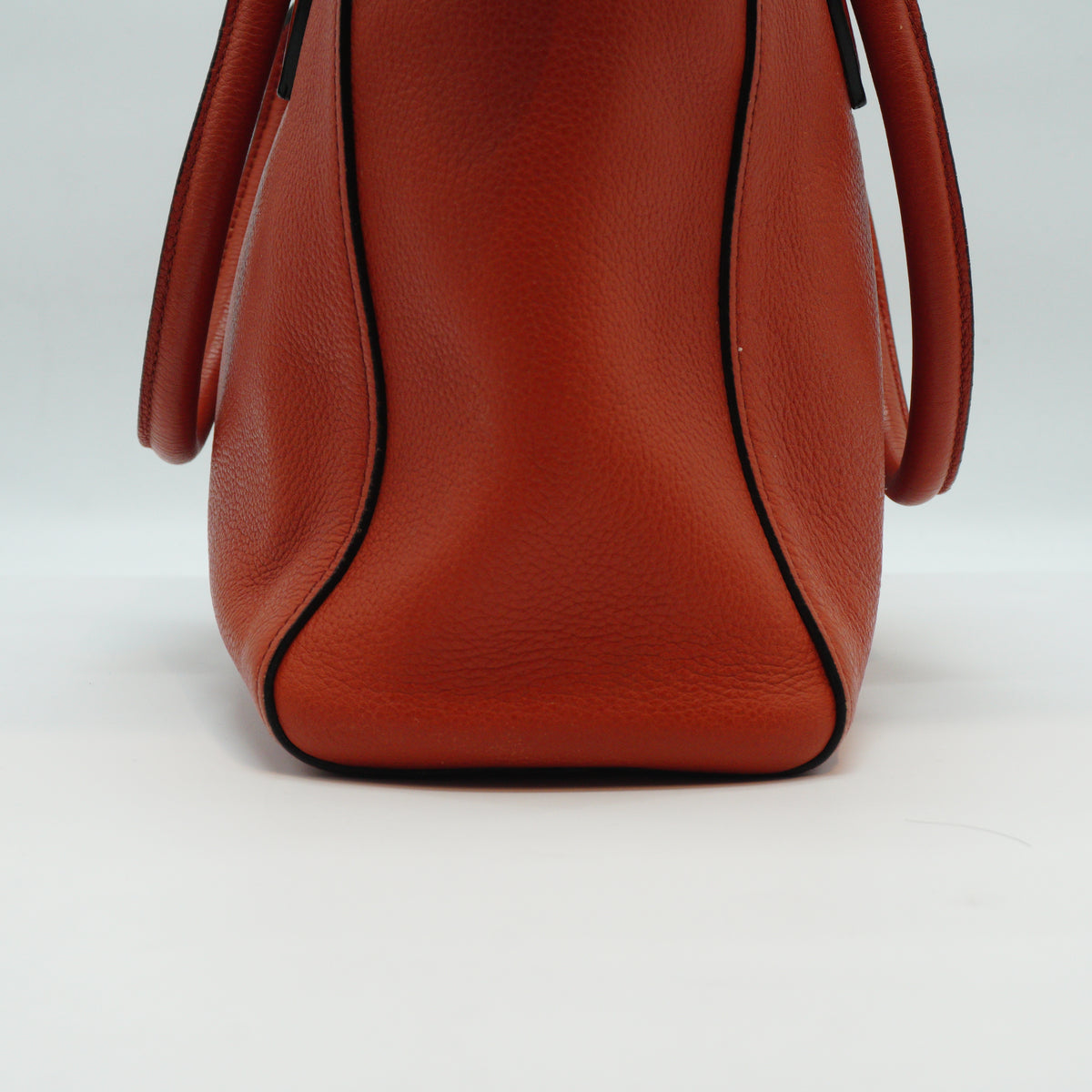 Prada Vitello Daino Open Convertible Tote Orange Medium SHW
