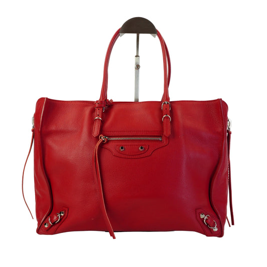 Balenciaga Papier A4 Red Tote Bag SHW Medium