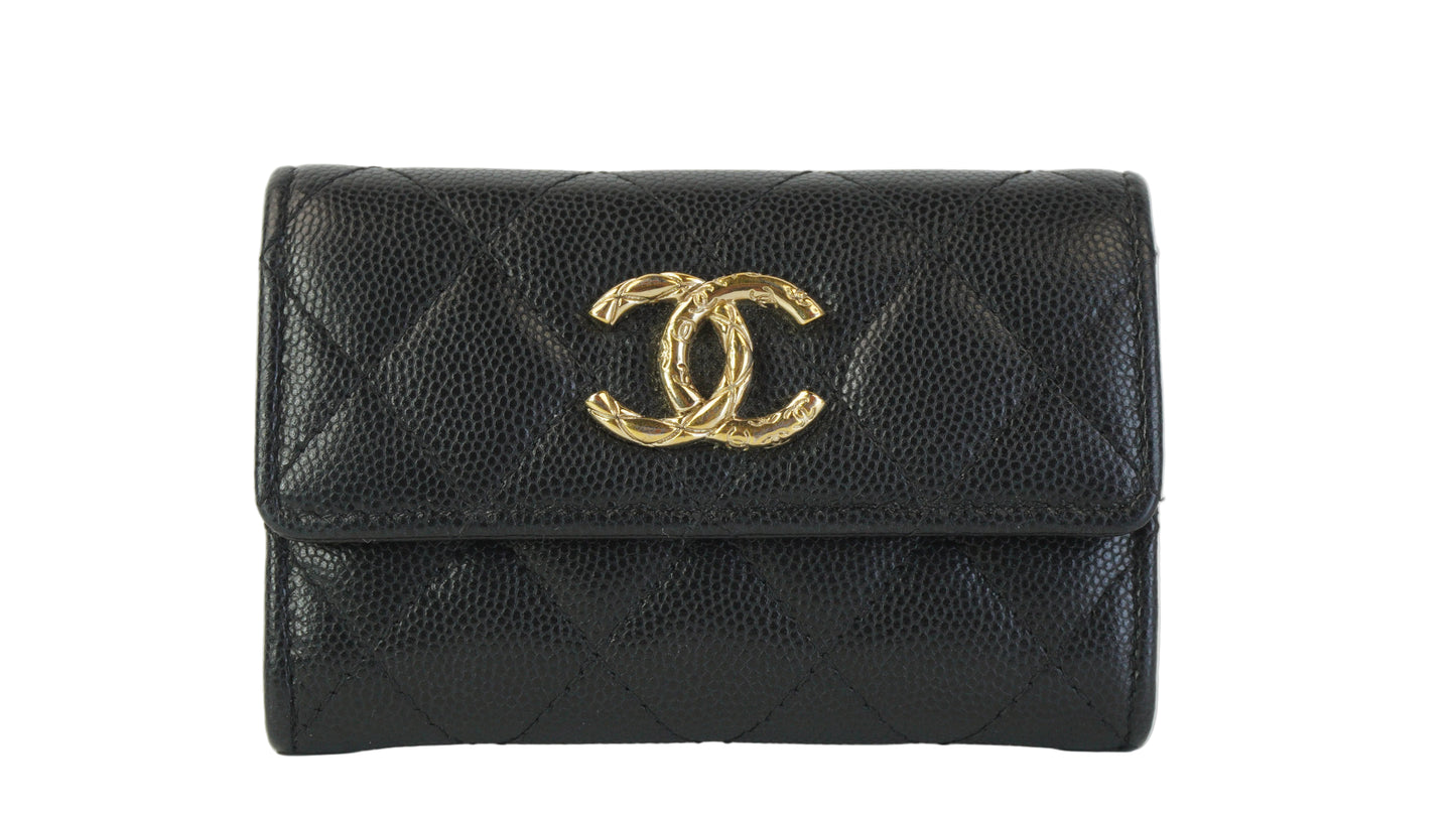 Chanel  caviar flap wallet black CHW