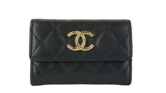 Chanel  caviar flap wallet black CHW