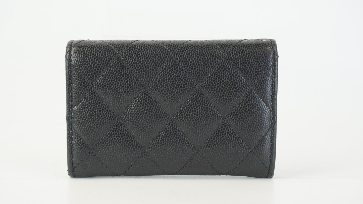 Chanel  caviar flap wallet black CHW