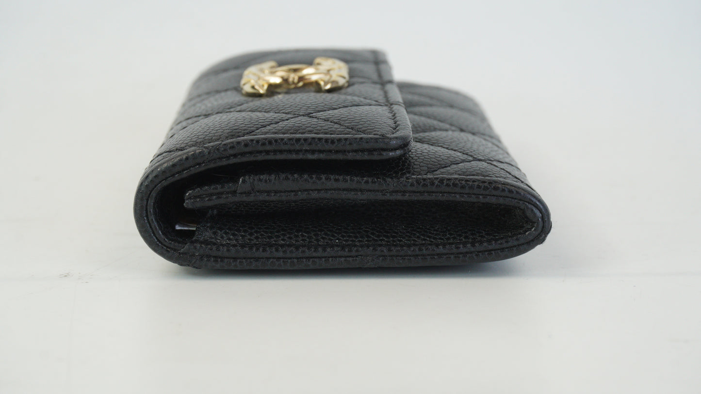 Chanel  caviar flap wallet black CHW