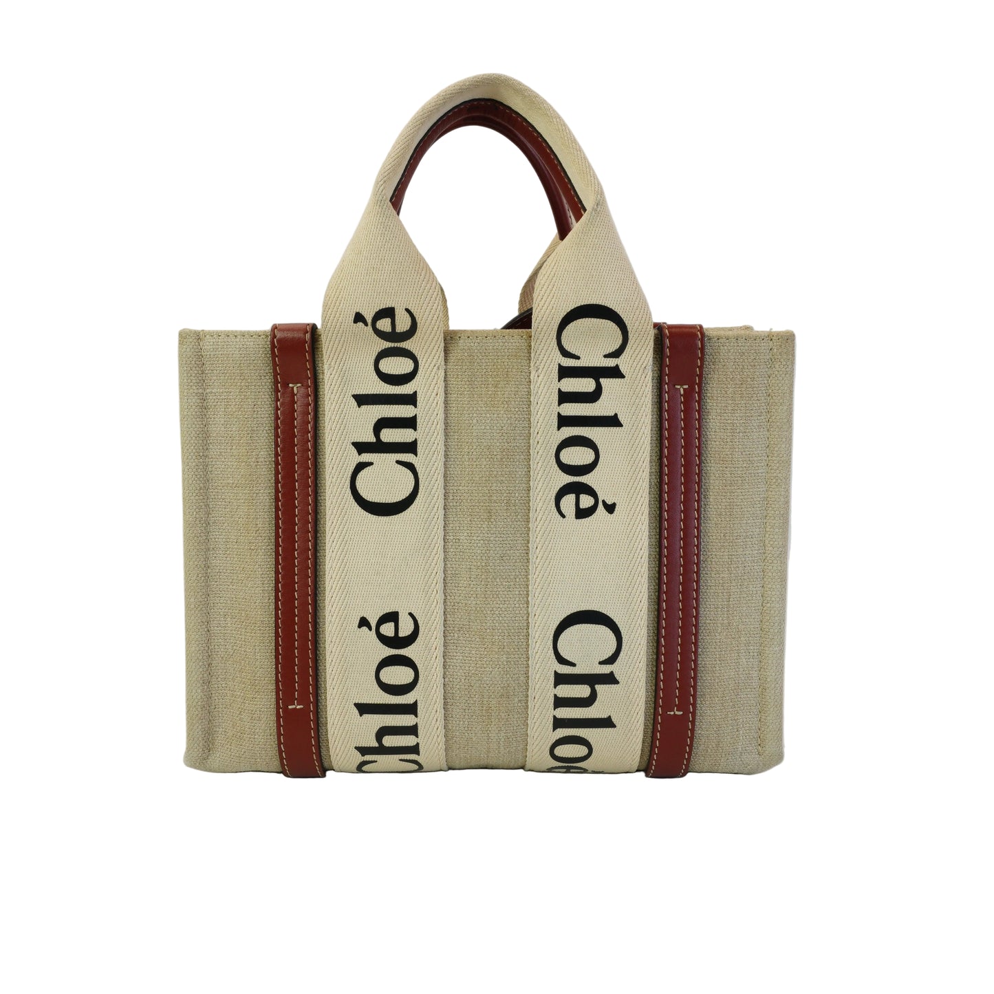 Chloe Woody Tote Beige GHW Small
