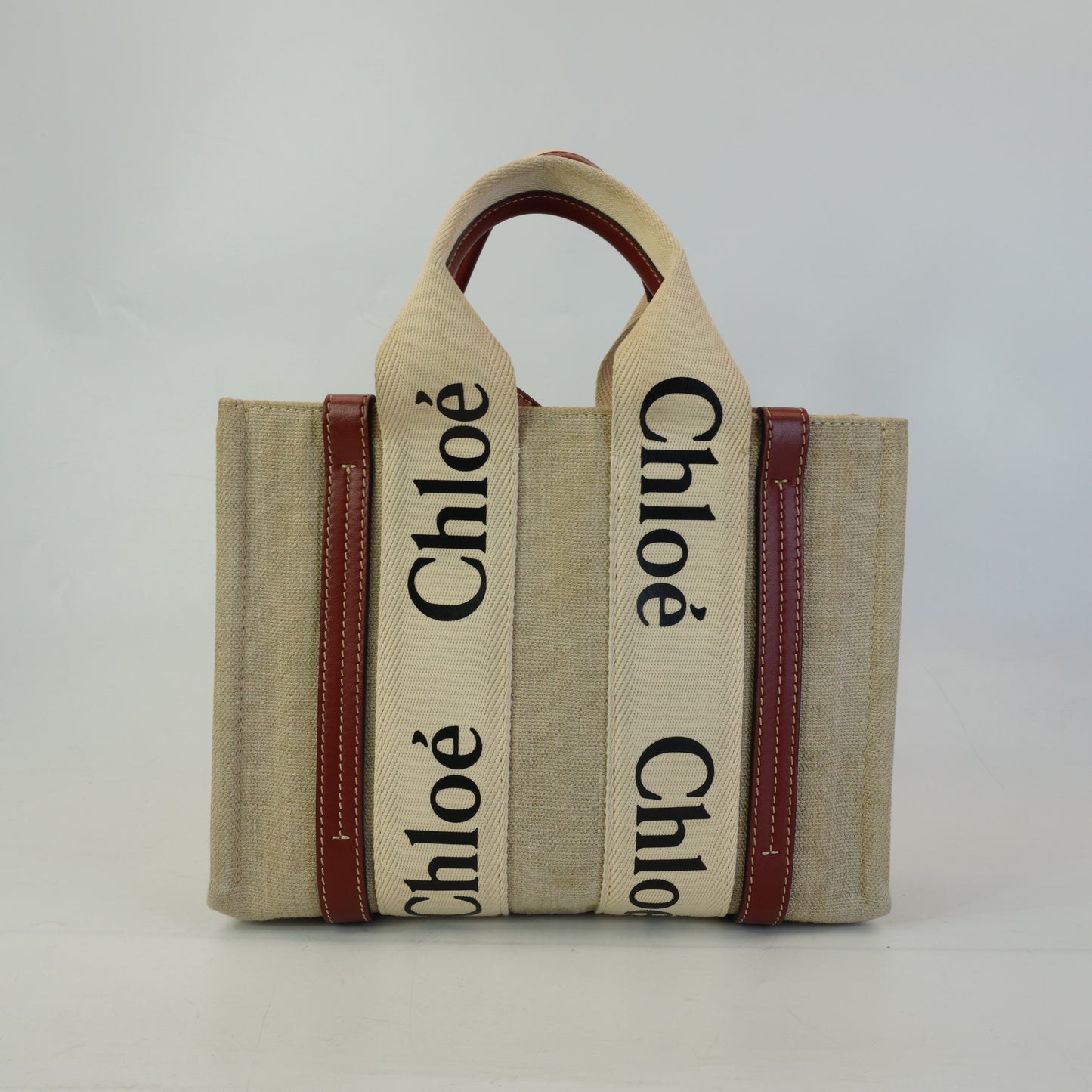 Chloe Woody Tote Beige GHW Small