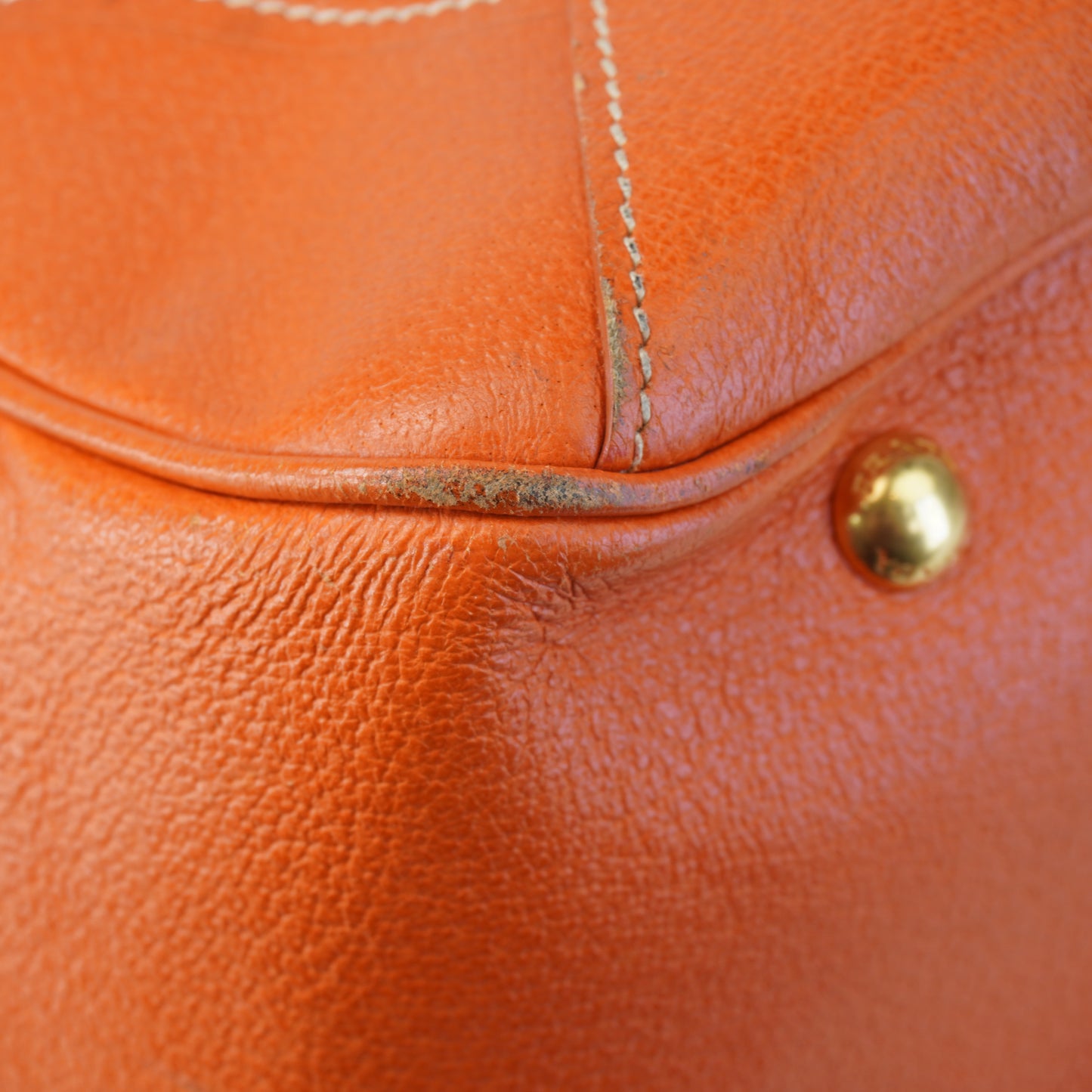 Prada Canapa Tote Orange/Beige