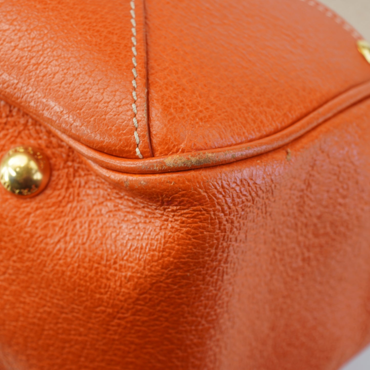 Prada Canapa Tote Orange/Beige