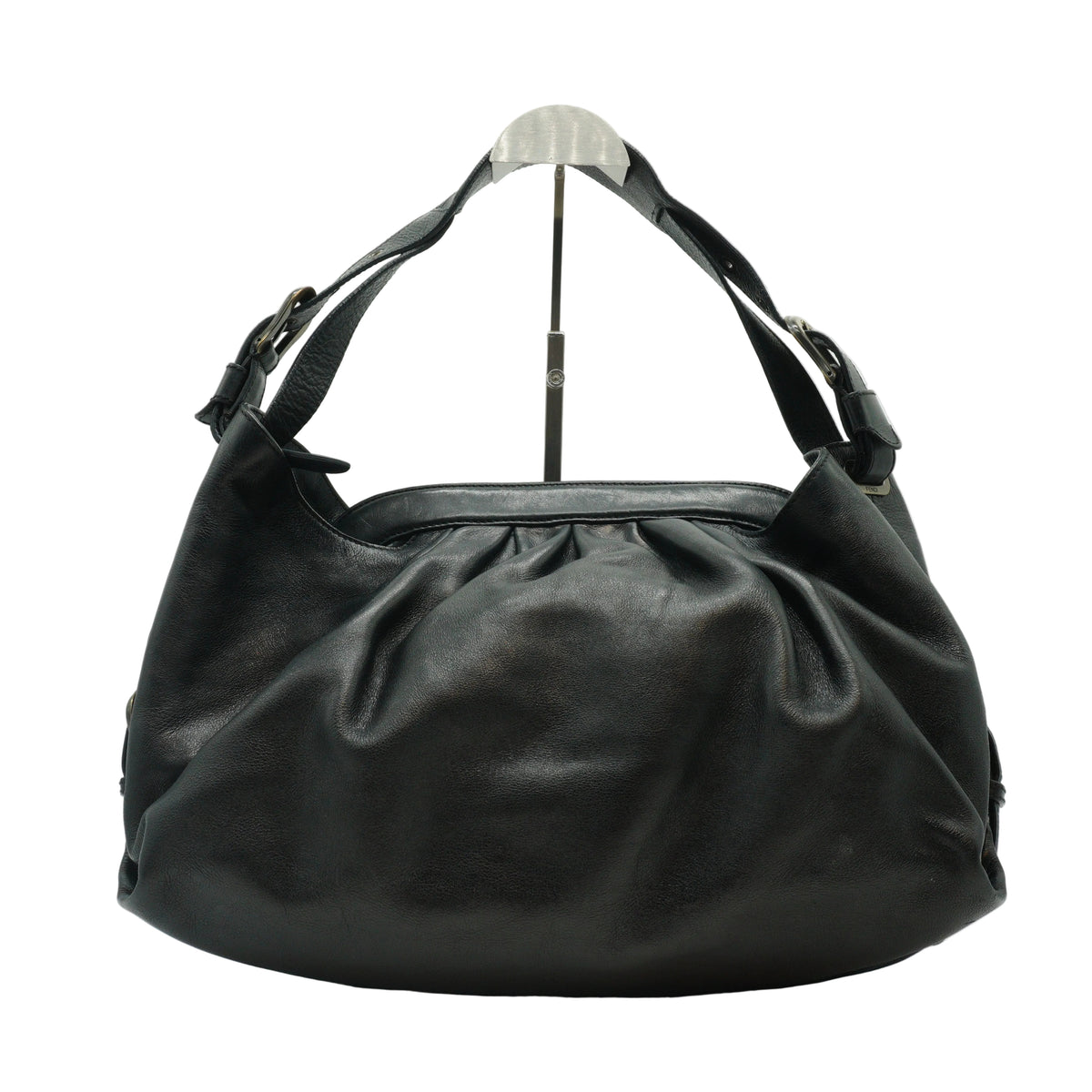 Fendi B Doctor Hobo Shoulder Bag Black MHW Medium