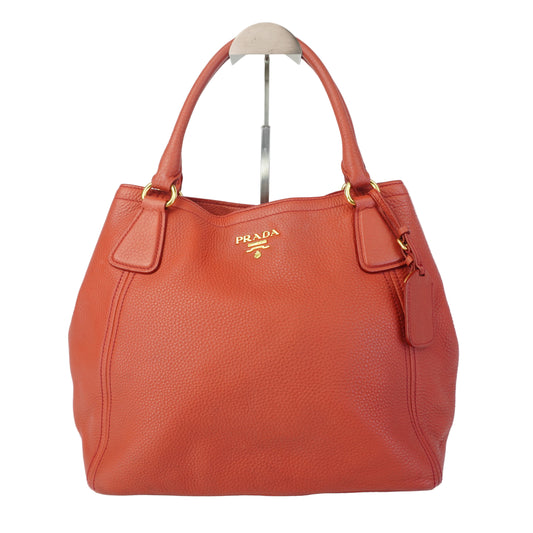 Prada Vitello Daino Hobo Red