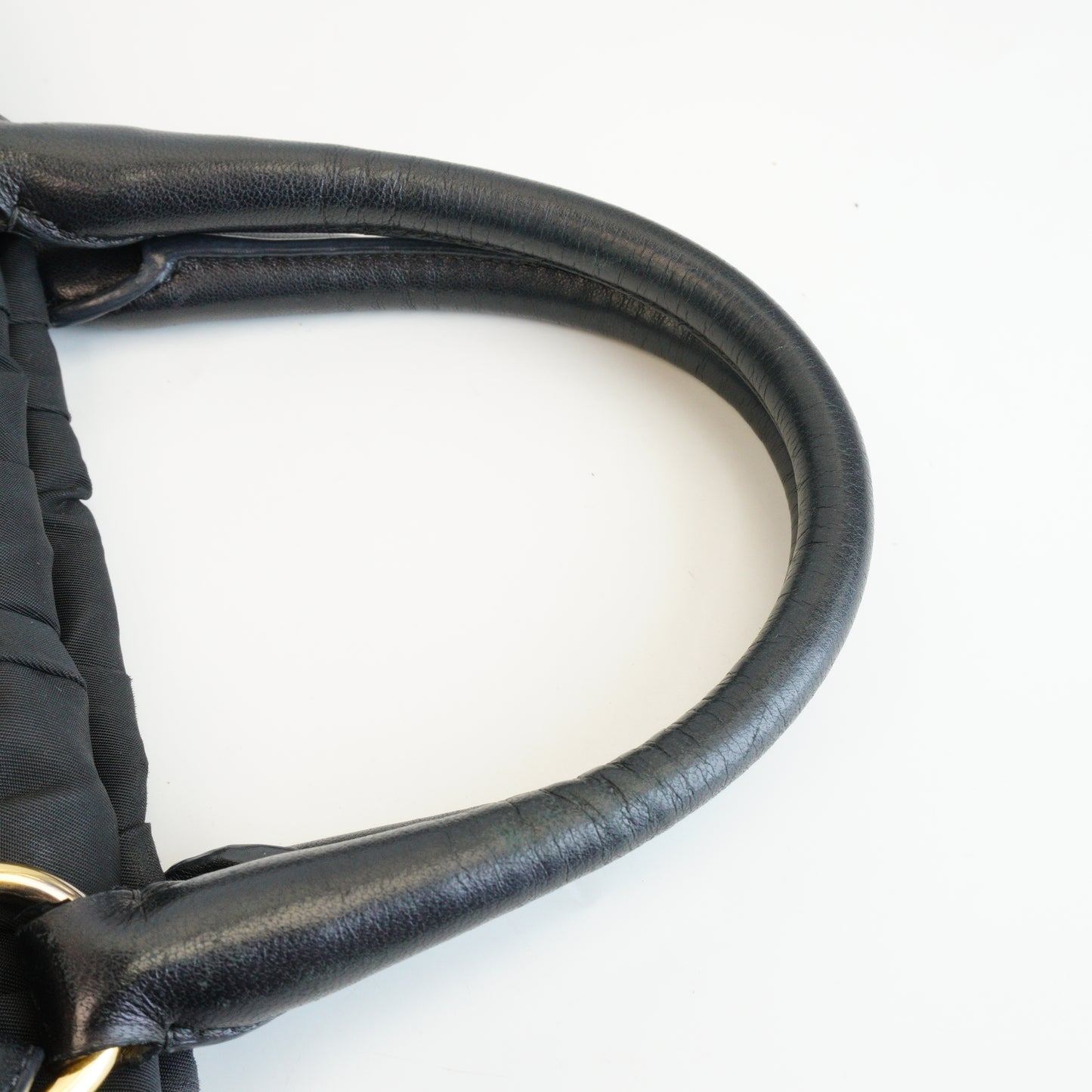 Prada Tessuto Graufre Nylon Satchel Large Black GHW