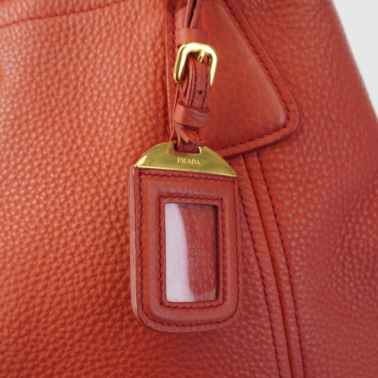 Prada Vitello Daino Hobo Red