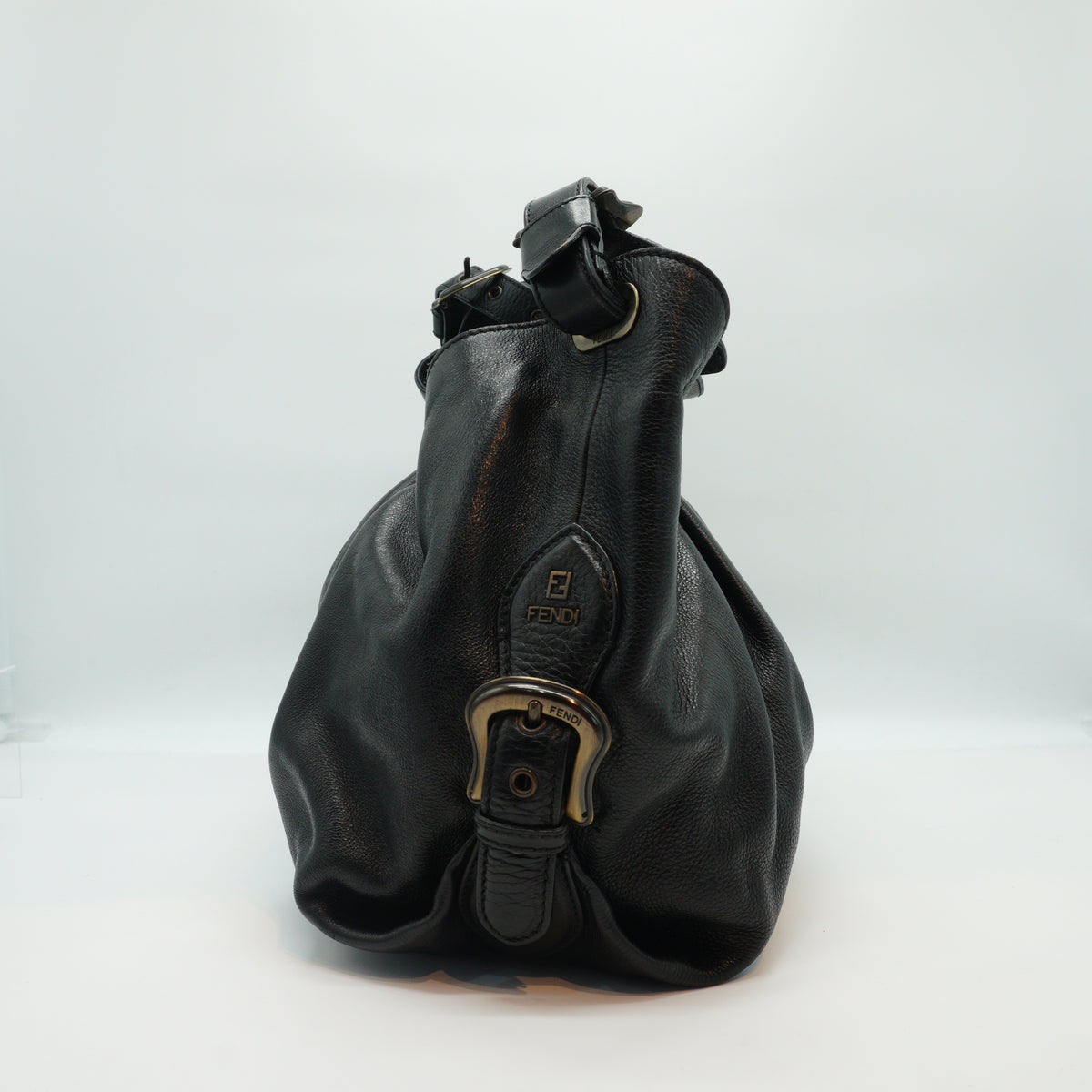 Fendi B Doctor Hobo Shoulder Bag Black MHW Medium