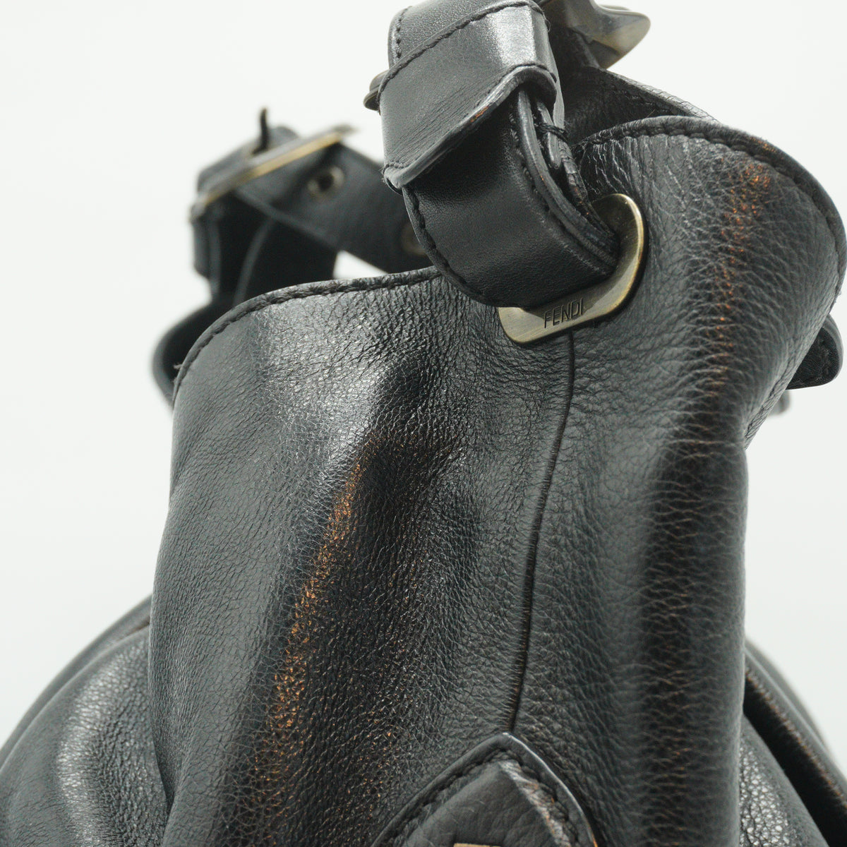 Fendi B Doctor Hobo Shoulder Bag Black MHW Medium