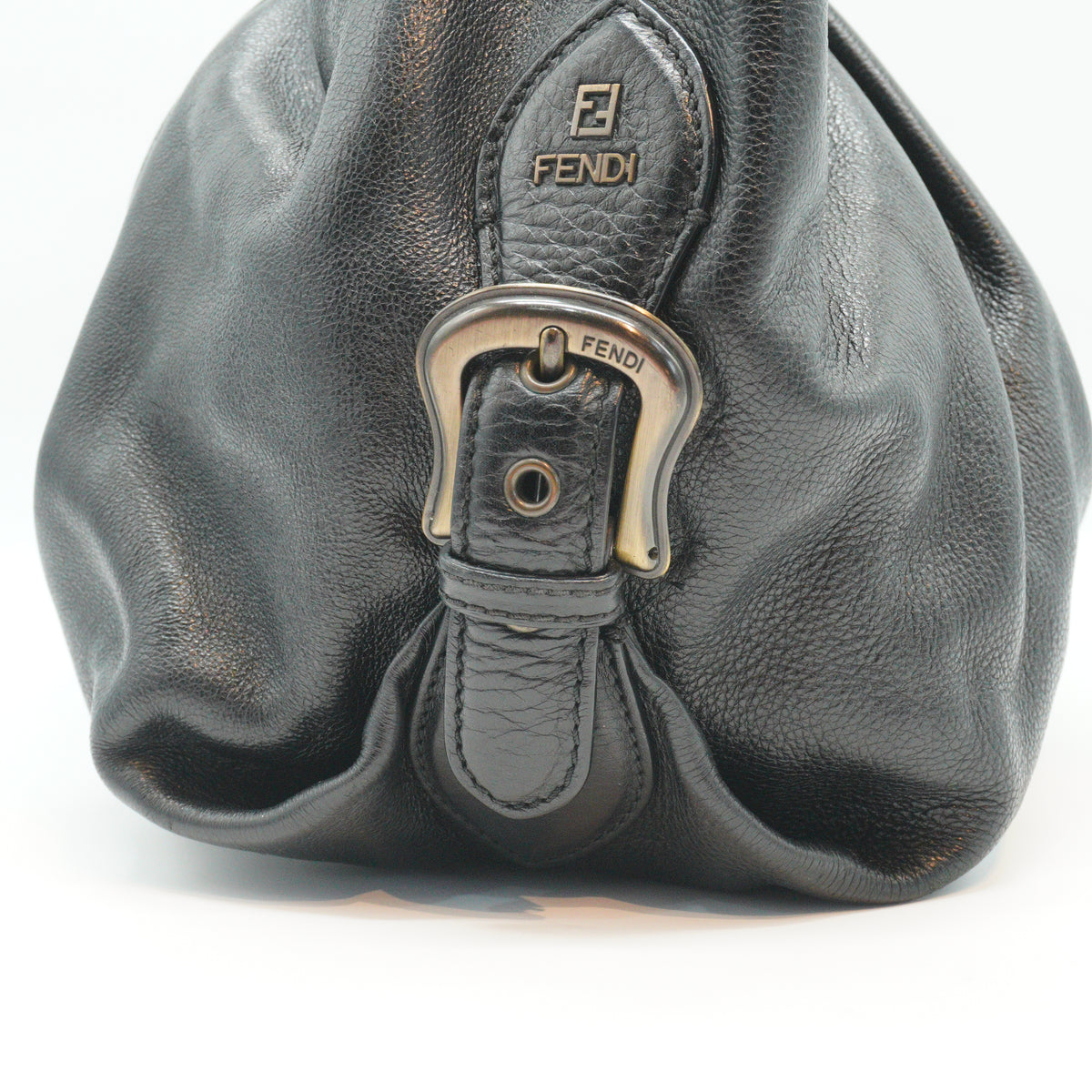 Fendi B Doctor Hobo Shoulder Bag Black MHW Medium