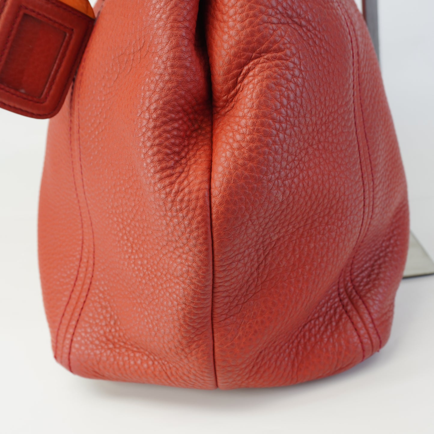 Prada Vitello Daino Hobo Red