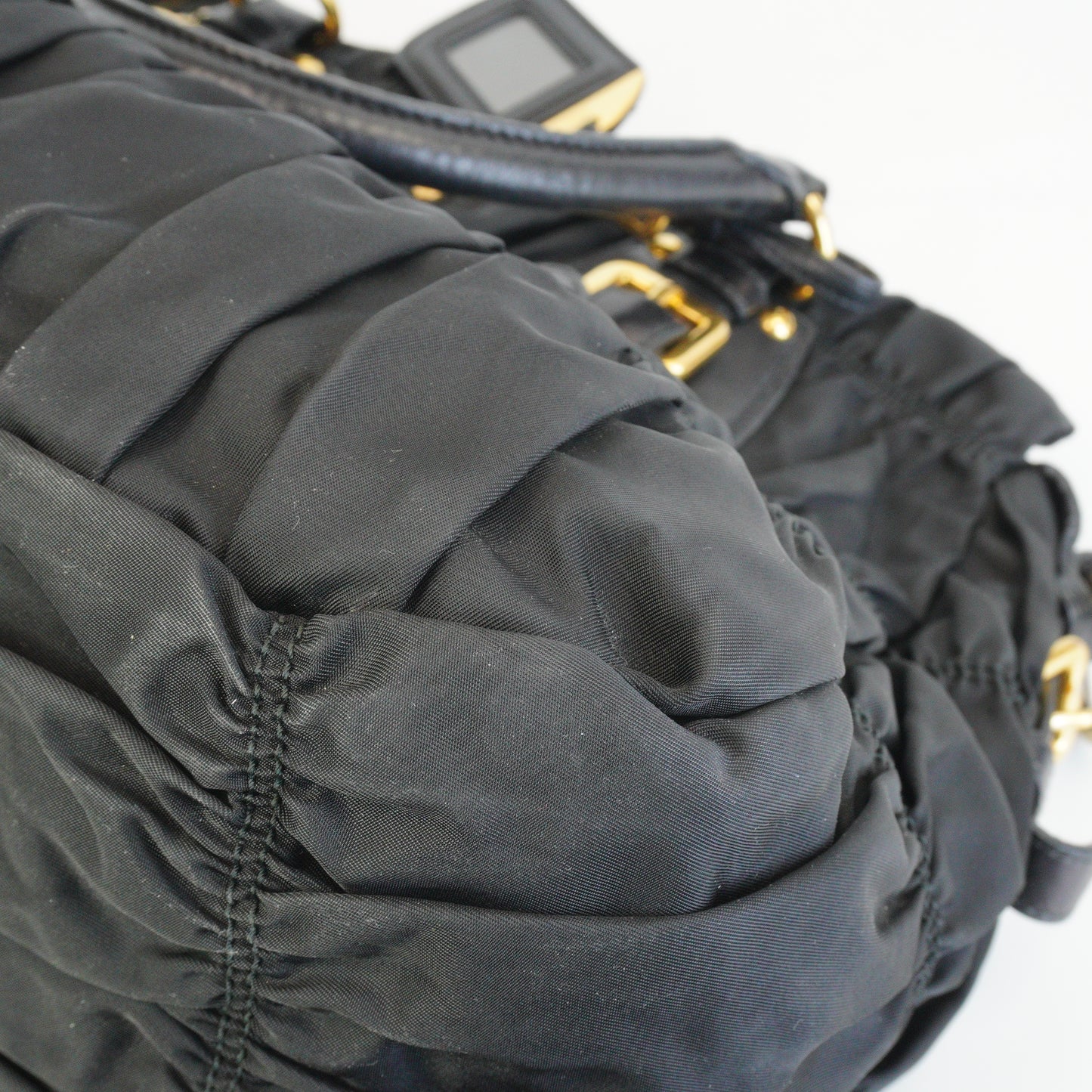 Prada Tessuto Graufre Nylon Satchel Large Black GHW