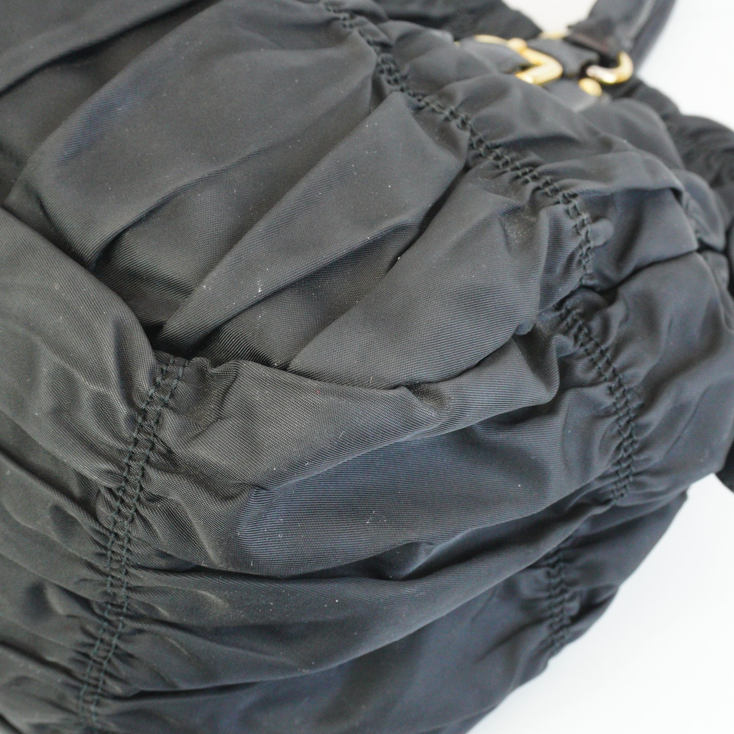 Prada Tessuto Graufre Nylon Satchel Large Black GHW