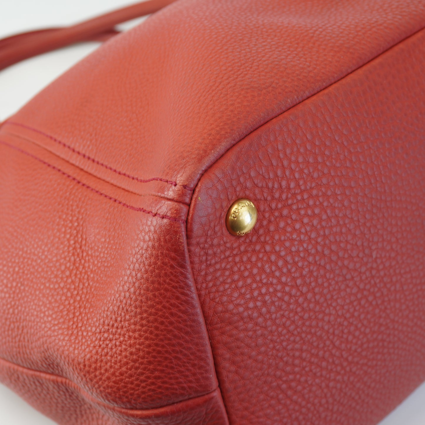 Prada Vitello Daino Hobo Red
