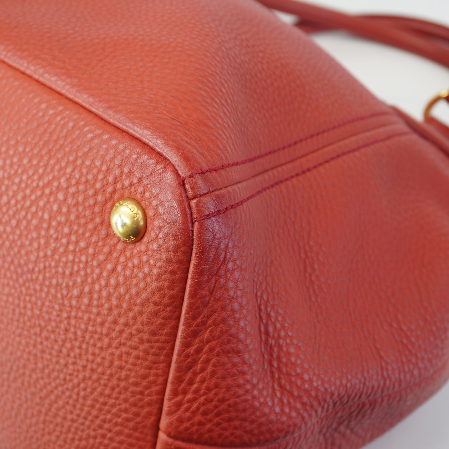Prada Vitello Daino Hobo Red