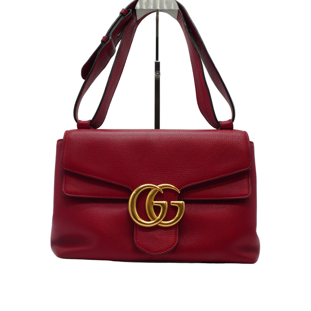 Gucci GG Marmont Red shoulder bag Medium GHW
