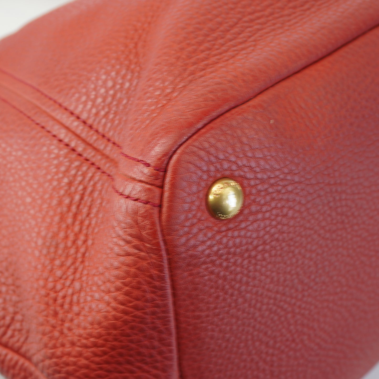 Prada Vitello Daino Hobo Red