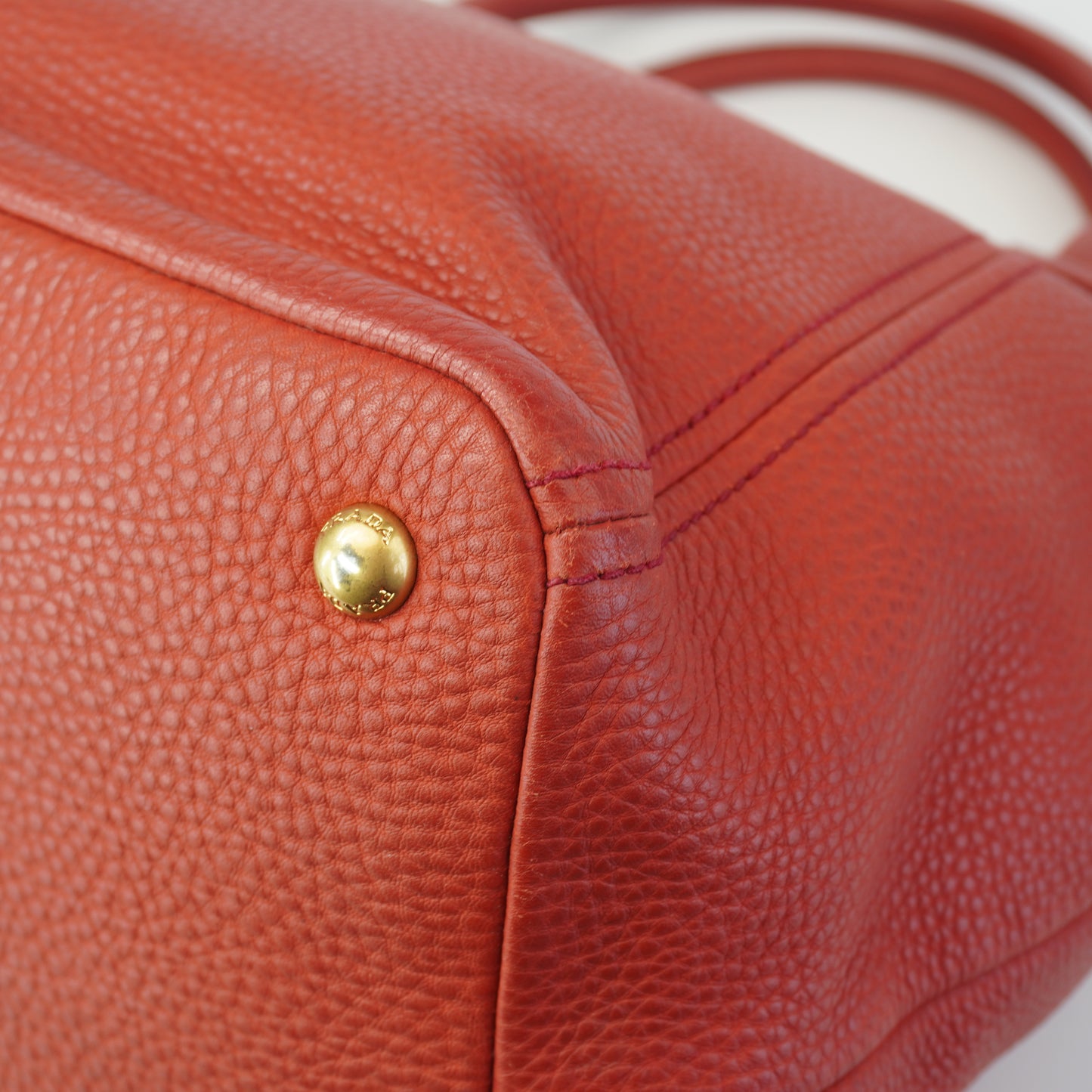 Prada Vitello Daino Hobo Red