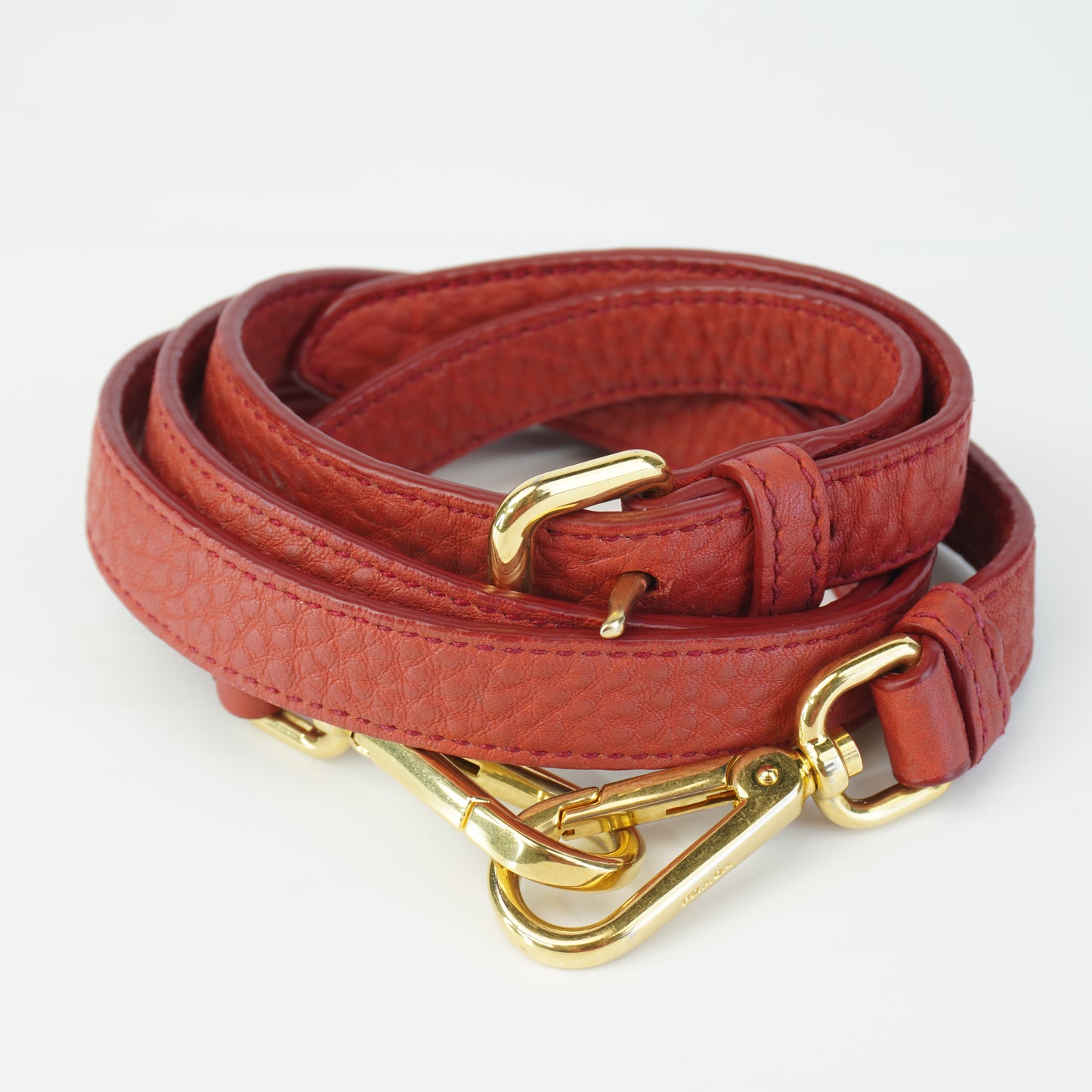 Prada Vitello Daino Hobo Red
